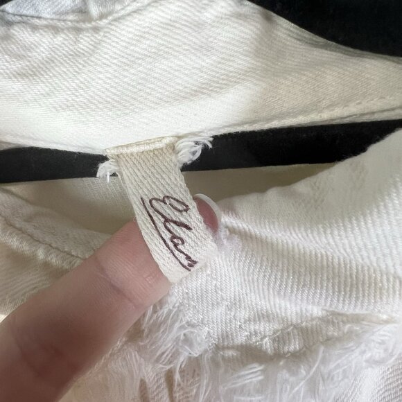 Elan Denim Jean Jacket Embroidered Rock And Roll Fringe Trim Boho Hippie Size S - Picture 11 of 11